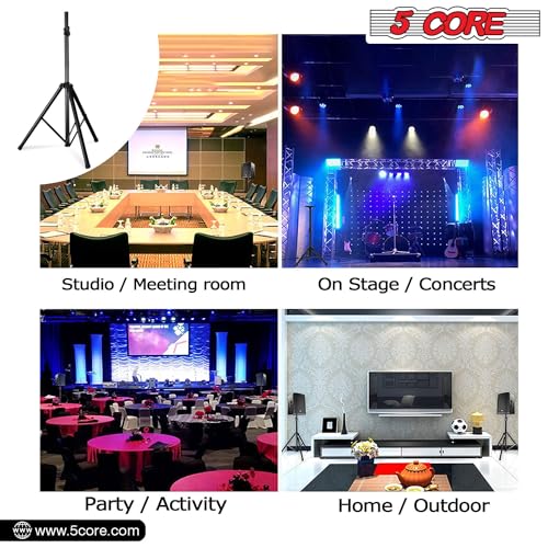 5 Core Speaker Stand Tripod Pair Tall Height Adjustable Dj Light Floor Stands Universal 35Mm Pole Mount Pa Studio Monitor Large Subwoofer Support thumb #7