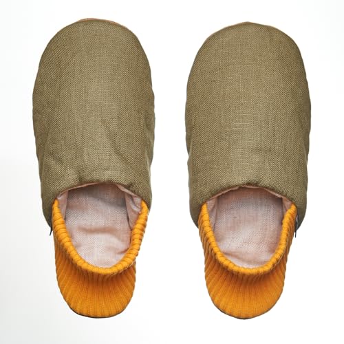 Kolo Linen House Shoes, Ultra-Soft Lining, Camel Suede Sole, For Men and Women4