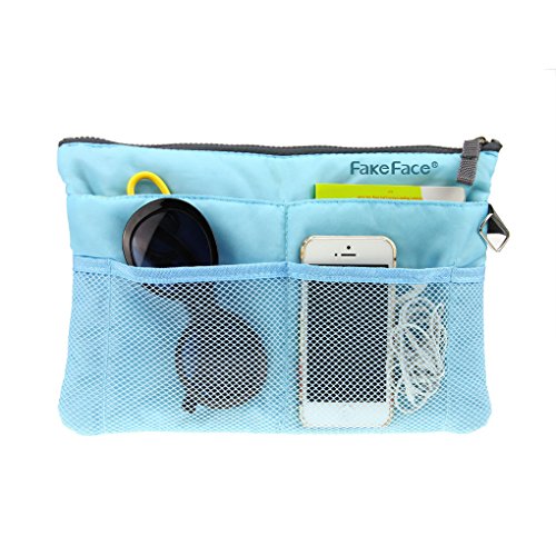 GREENERY/ Handbag Pouch Bag in Bag Organizer Tidy Travel Cosmetic Pocket,Travel Storage Mesh Bag Organiser iPad Case (Blue)