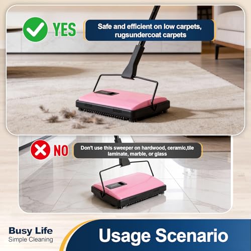 Image of Yocada Manual Carpet Sweeper Cleaner Household Sweeper with Extra Brush