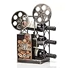 Aayla tabletop wine rackretro classic movie projector for holding 3 bottles with cork storage perfect wine gift for wine lovers  urban country home decor
