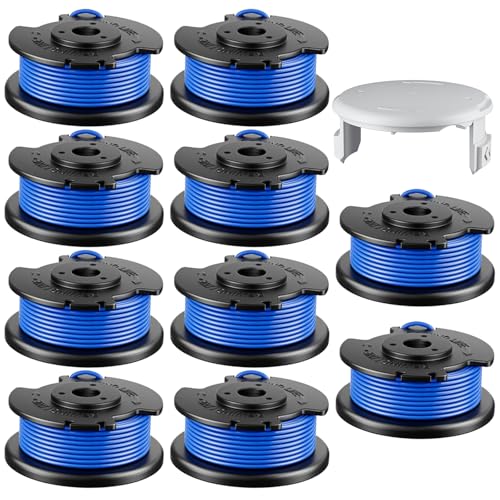 Kousika 11Pack .065 String Pre-Wound Spool Compatible with Hart Auto-Feed String Trimmer Cordless Trimmers and Cover Cap Replacement Part (10 Spools 1 Cap)