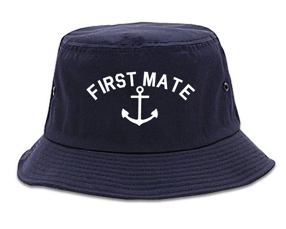 Sailing First Mate Anchor Mens Bucket Hat (US, Alpha, One Size, Navy Blue)