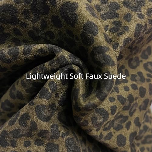Image of Women's Faux Suede Lightweight Top Handle Crossbody Bag Leopard Print Purse Animal Small Handbag