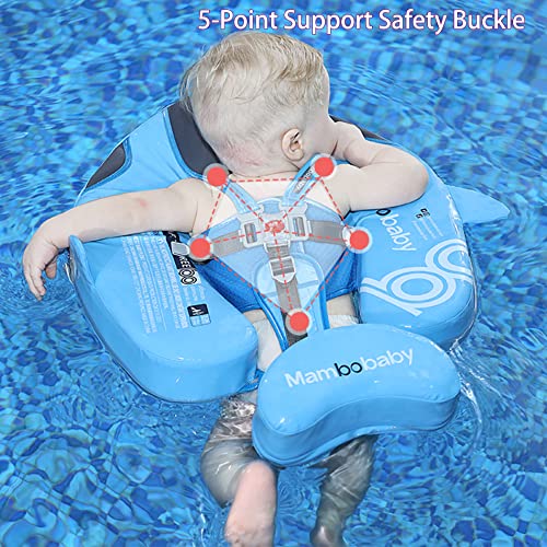 Image of Mambobaby Floats with Canopy &Tail, Non-Inflatable Baby Float for Pool Add Tail Avoid Flip Swim Trainer Baby Floats for Toddler Boys Girls(Narwhal-Green)