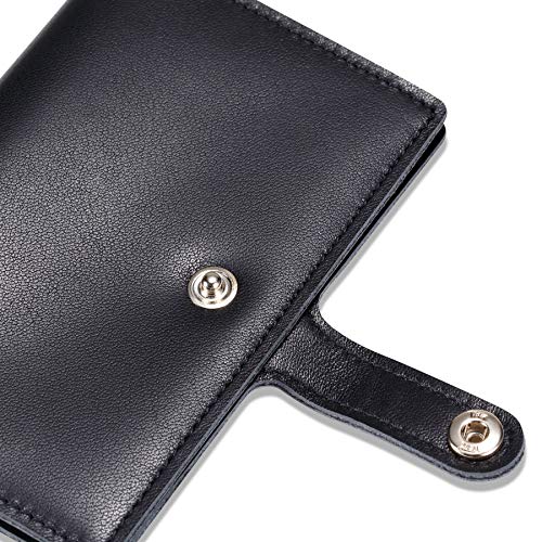 Image of HISCOW Minimalist Thin Bifold Card Holder - Italian Calfskin (Dieter Diez, Black)