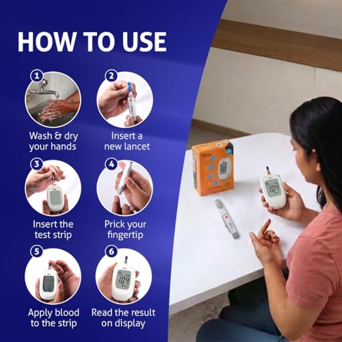 Image of BPL Medical Technologies Glucose Meter Kit for Instant Accurate Blood Sugar Test at Home|Glucometer Machine, 10 Lancets, Lancing Devices & Vial of 10 Diabetes Test Strips