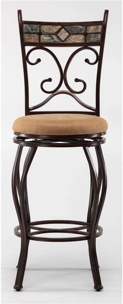 Boraam Beau Bar Height Metal Stool, 29-Inch, Black/Gold