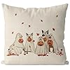 GAGEC Halloween Pillow Covers 16x16 Inch Dog Linen Pillowcase Holiday Throw Pillows Farmhouse Indoor Outdoor Sofa Couch Cushion Case Home Decor