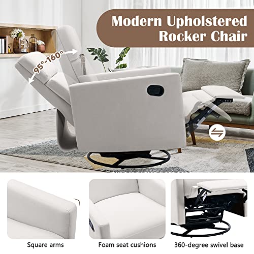Sillón reclinable giratorio beige 360 grados miniatura 4