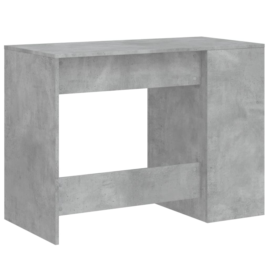 Scrivania grigio cemento, 102 x 50 x 75 cm, materiale in legno, moderno, robusto, per casa, ufficio, gioco e cameretta dei bambini, con ripiano