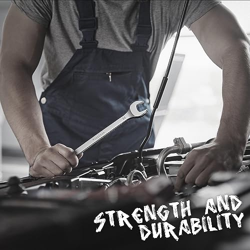 Image of HORUSDY Large Wrench Set with Rolling Pouch | Metric | 6-Piece | 23mm, 24mm, 26mm, 27mm, 30mm, 32mm | 12 Point | Chrome Vanadium Steel