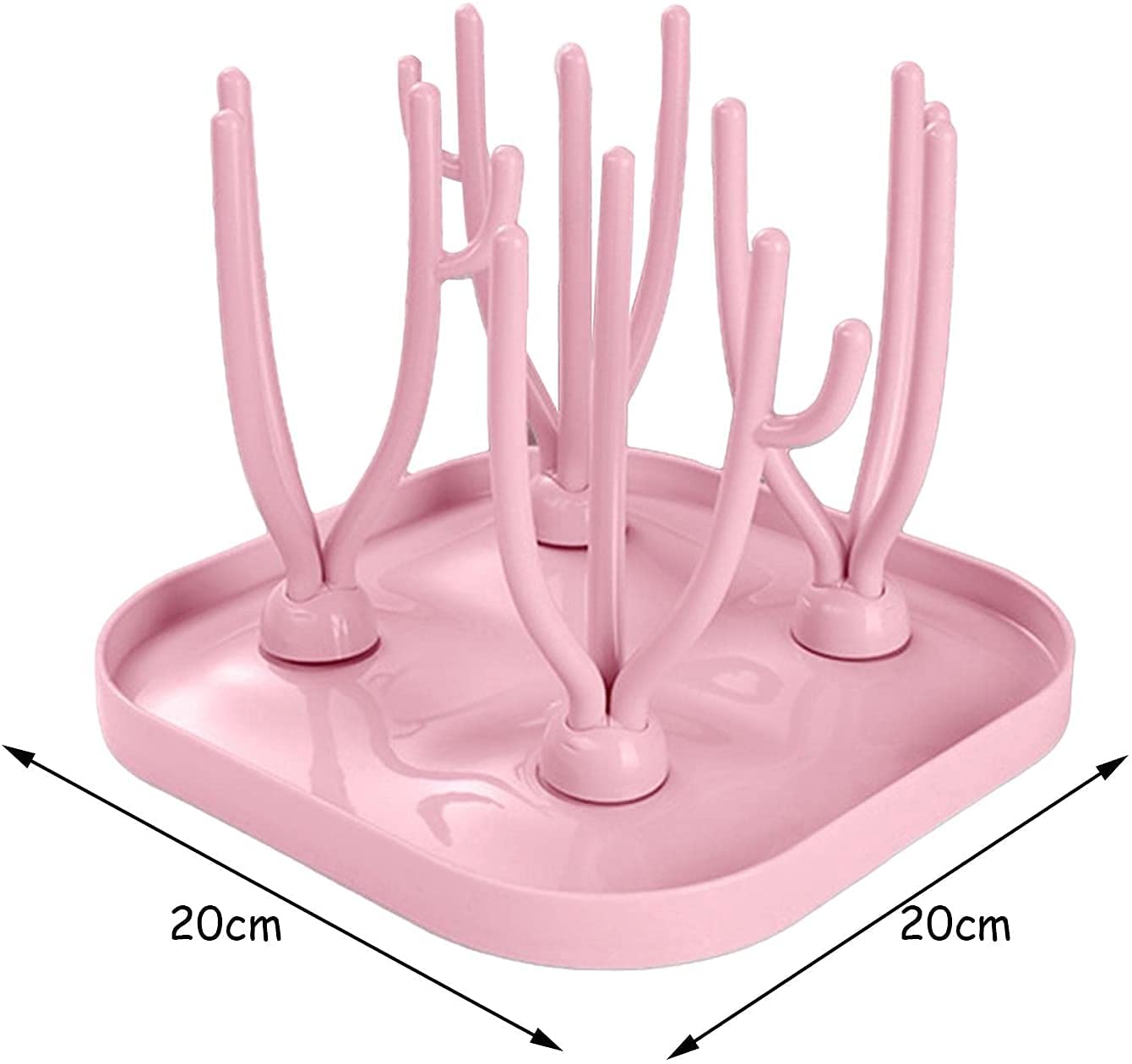 SYGA Foldable Baby Bottle Drying Racks Feeding Cup Nipple Storage Shelf Stand Holder - Pink Drying Rack