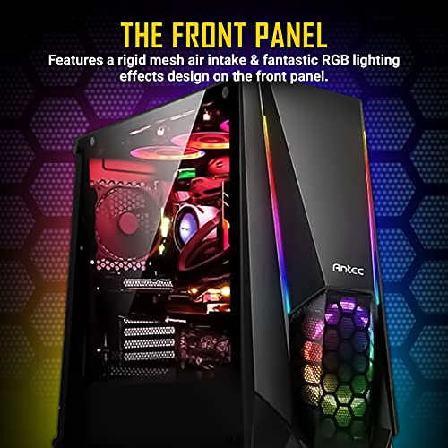 Image of Antec NX310 Mid-Tower ATX Computer Cabinet /Gaming Case | 3 USB Ports with 1 x 120mm ARGB Fan in Front and 1 x 120mm Fan in Rear