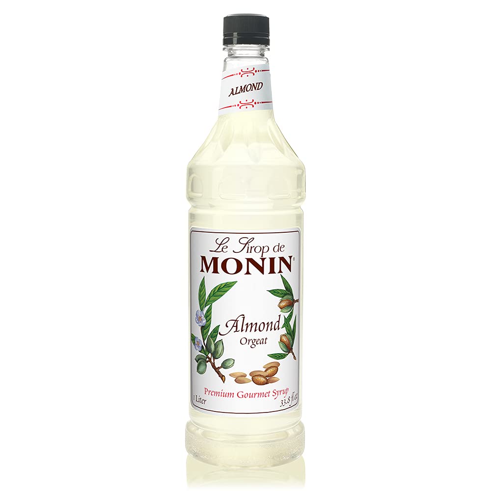 Monin - Honey Syrup, Smooth Sweet Honey Flavor, Great for Teas, Lemonades, Cocktails, & Coffee, Gluten-Free, Non-GMO (1 Liter)