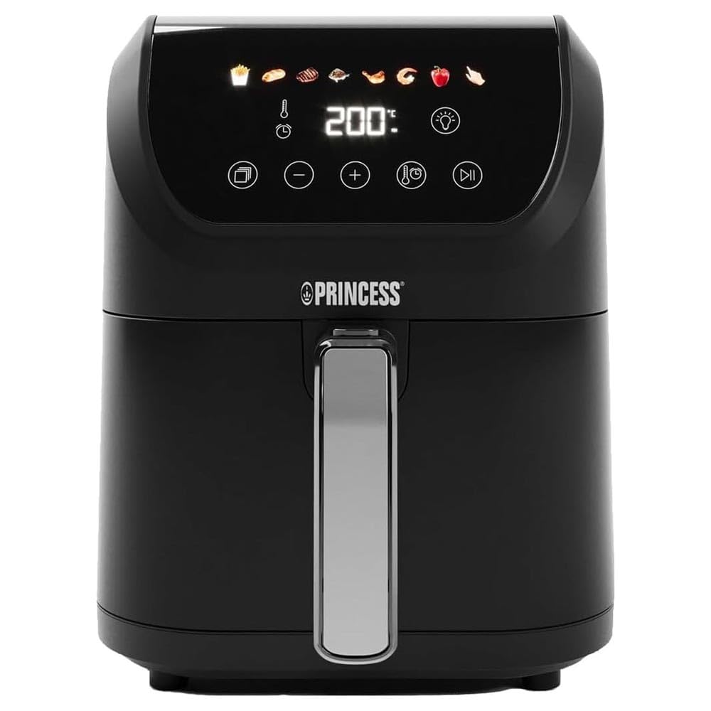 Princess Slim Airfryer 5,5L - 1500 W - leiser Betrieb (55 db) - Platzsparendes Design - Ölfrei - 8 Kochprogramme - Einstellbarer Thermostat - Antihaftbeschichtung - 182240