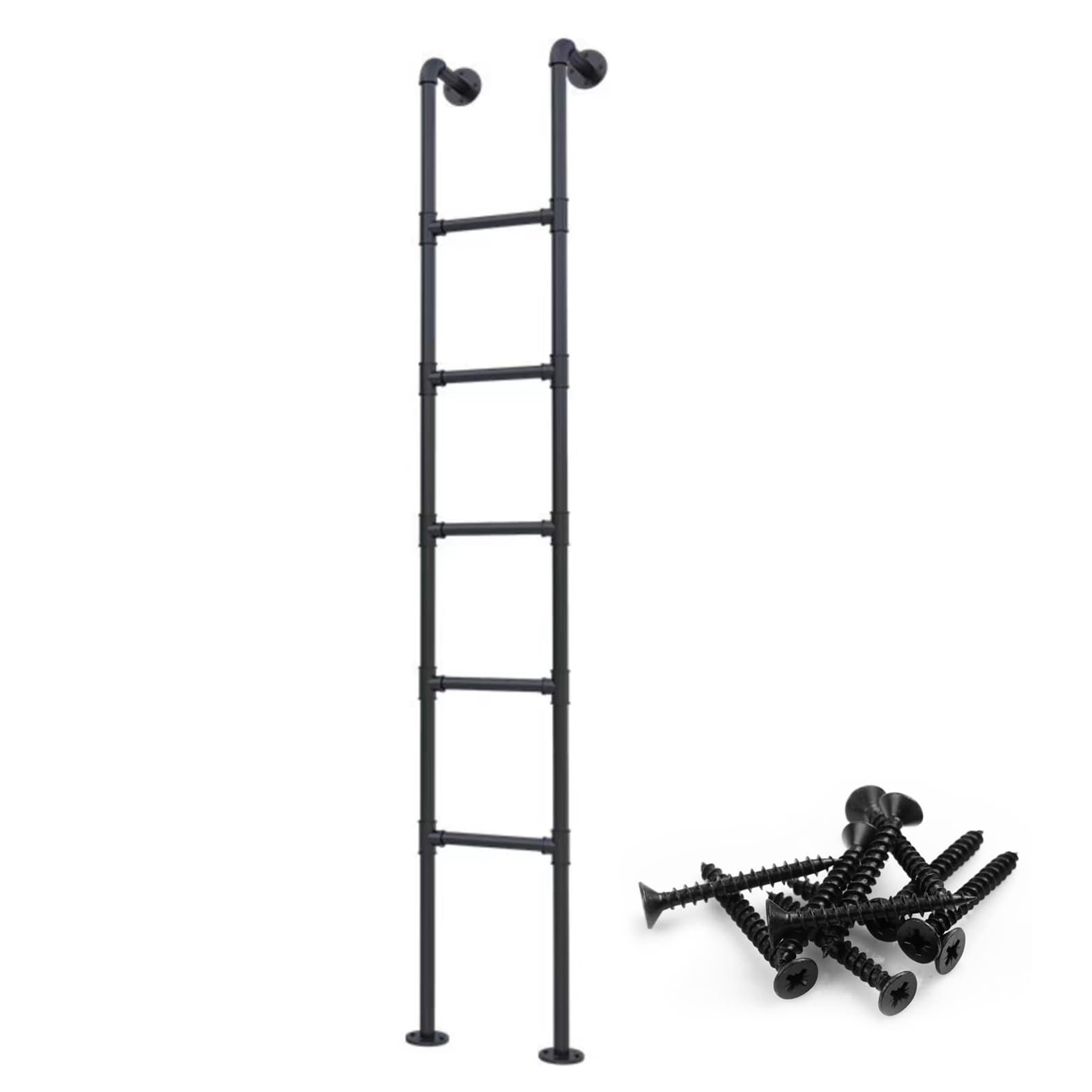 MXXQRHF Wall Mounted Metal Ladder for RV Bunk Beds 100 300cm Adjustable Indoor/Outdoor Access; Perfect for Attics Dorms Libraries and Basements (240cm/94in)