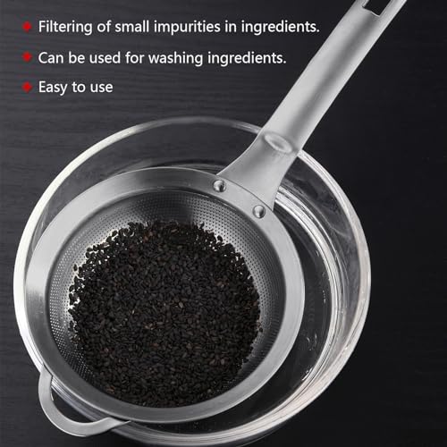 Collfa SMALL COLANDER STRAINER With Handle Metal Micro Sifter Set Of 2 For Kitchen Baking And Food Filter Rice,Tea,Pasta,Flour,Juice,Mini 3.55 And 4.33 Inch thumb #6