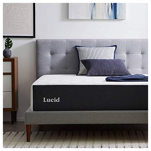 Lucid 14 Inch Queen Mattress – Plush Memory Foam Mattress – Bamboo Charcoal Foam – Gel Infused – Hypoallergenic Foam Mattress– Bed-In-A-Box- CertiPUR-US Certified,White