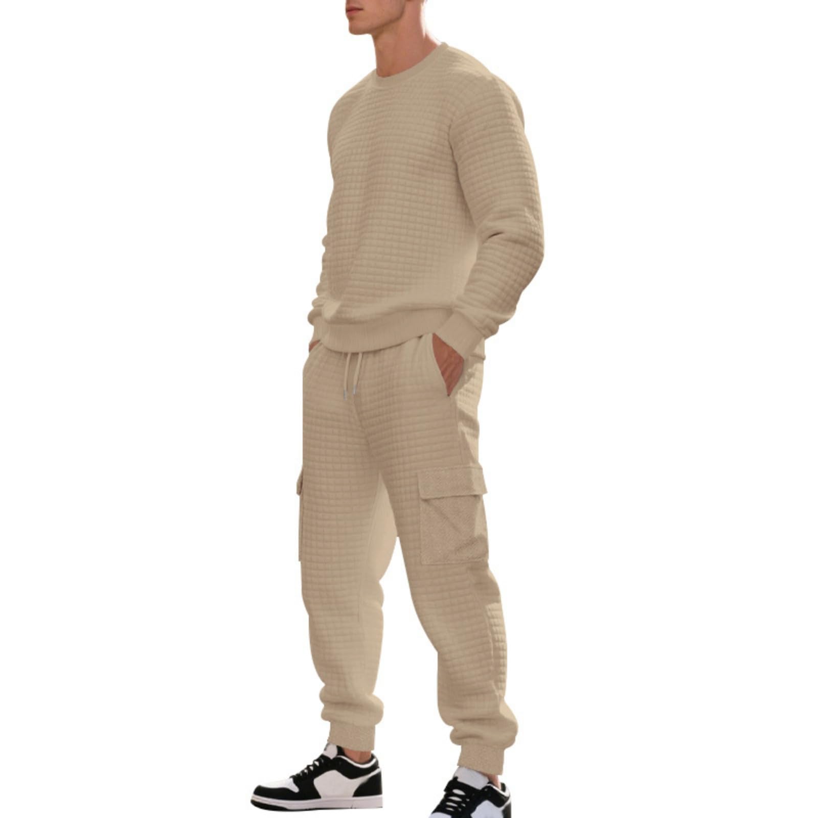 Generisch Jogginganzug Herren Hoodie Und Baggy Jogginghose Set Baumwolle Trainingsanzug 2 Teiler Tracksuit Warm Sportanzug Freizeitanzug Jogging Anzug Streetwear Hausanzug