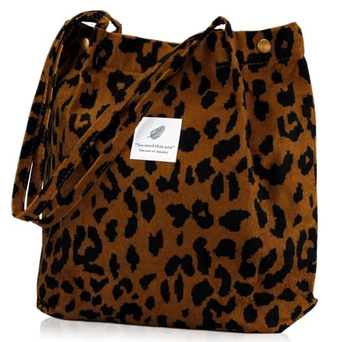 Bolso de playa grande con estampado de leopardo,de bolso grande para mujer, bolso de pana con estampado de leopardo, bolso de tela de moda para el día a día, trabajo, oficina, escuela-34*30*32CM