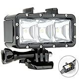 Vicdozia High Power Dimmable Waterproof LED Video Light Underwater Photography Diving Night Flash Light Kits for Gopro Hero 5 Black, Session, Hero 4 Black Silver, Hero 4 Session, Hero 2 3 3+, Hero+LCD