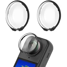 Insta360 X4 Compatible Lens Guard PC/Optical Glass Lens Cap Accessories Anti-Scratch Anti-Fog Anti-Scratch High Transmittance Easy Installation 9H Hardness Scratch Resistant Black-PC Lens Guard