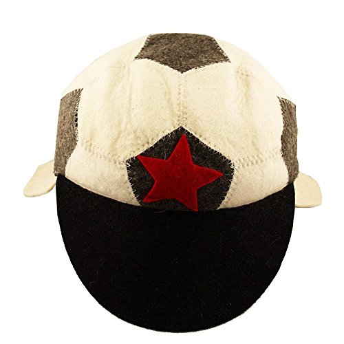 Preisvergleich Produktbild Saunahut "Fussball" Filzkappe Saunamütze für Sauna / Stern