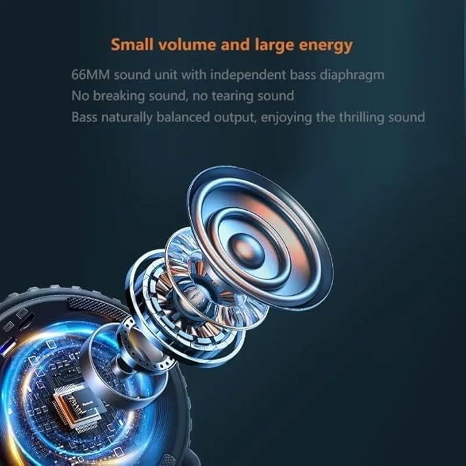 Image of Tyre-Shaped Portable Bluetooth Speaker | Heavy Bass, LED Lights, Wireless Music System with HD Sound & Long Battery Backup