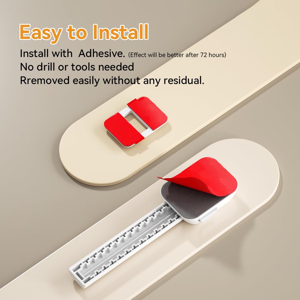 EUDEMON Lot de 1 verrou de sécurité pour siège de toilette pour bébé et enfant, facile à installer avec adhésif, pas besoin d'outils ou de perçage (blanc)