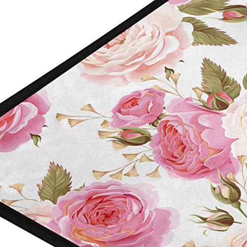 Agona Anti Fatigue Kitchen Mat Spring Pink Rose Floral Flower Kitchen Floor Mat Soft Standing Mats Non Slip Kitchen Rugs Bath Rug Runner Carpet For Home Decor Indoor Outdoor #TOP1
