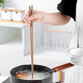 16.5 Inch Long Wooden Chopstick - 10 Pairs, Ideal for Hot Pot, Frying, Noodles