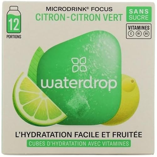 Cubes d'hydratation saveur citron et citron vert à diluer,12 pièces