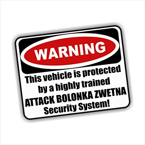 siviwonder Auto Aufkleber BOLONKA ZWETNA Warning ALARMANLAGE Hundeaufkleber White