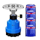 Gaskocher, Scheffler campingkocher mit 4 gaskartusche 190g, Campingkocher, Kartuschenkocher, Butangasbrenner 1-flammig für Camping, Picknic oder Wanderungen