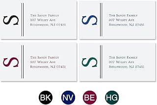 Initial on The Edge Personalized Border Return Address Labels- Set of 144 1-1/8" x 2-1/4" Self-Adhesive, Flat-Sheet Labels, by Colorful Images