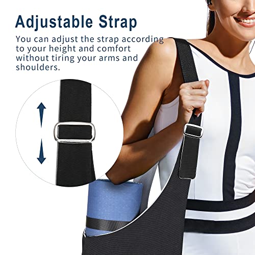 Pacearth Yoga Mat Bag, 40" X 15” Large Size Yoga Mat Carrier, Reversible Two-Tone Yoga Mat Tote, Fits Most Size Mats #TOP5