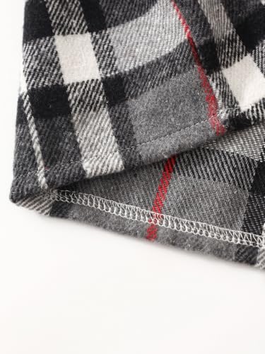 Image of 2Pcs Kids Boys Flannel Plaid Shirt Tops Pants Set Hoodie Sweatsuit for Fall Winter Spring Outfits 4-12 Years