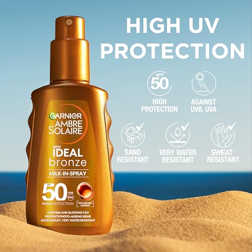 Garnier Ambre Solaire Ideal Bronze Milk-In Tanning Spray SPF50 (150ml) - Image 5