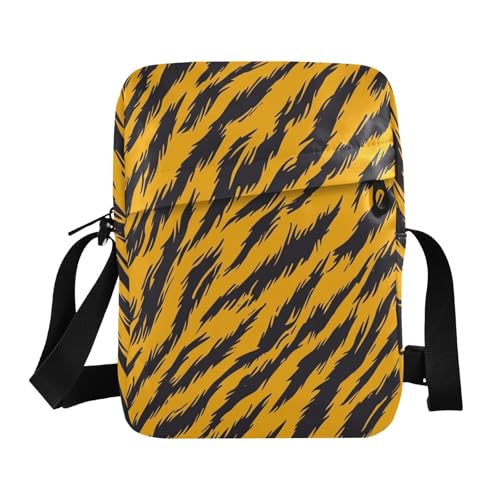 cute messenger bag cross body bag Croos Body Purses Adjustable Strap for work work - Animal Skin Leopard Yellow Black - Main Image