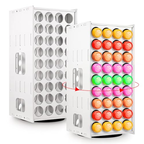 Image of 360 Acrylic Paint Organizer, 72 Holes, 2 Oz Craft Paint Holder Rack, White