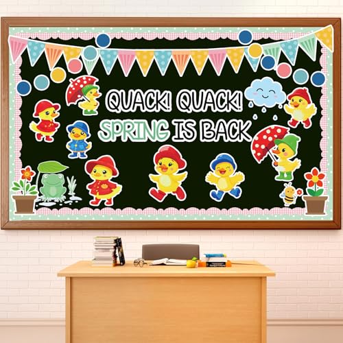 Spring-Duck-Bulletin-Board-Classroom-Decorations-Yellow-Duck-Quack-Bulletin-Board-Umbrella-Clouds-Flowers-Cutouts-for-School-Home-Nursery-Chalkboard-Farmhouse-Classroom-Door-Wall-Decor Spring Duck Bulletin Board Classroom Decorations Yellow Duck Quack Bulletin Board Umbrella Clouds Flowers Cutouts for School Home Nursery Chalkboard Farmhouse Classroom Door Wall Decor