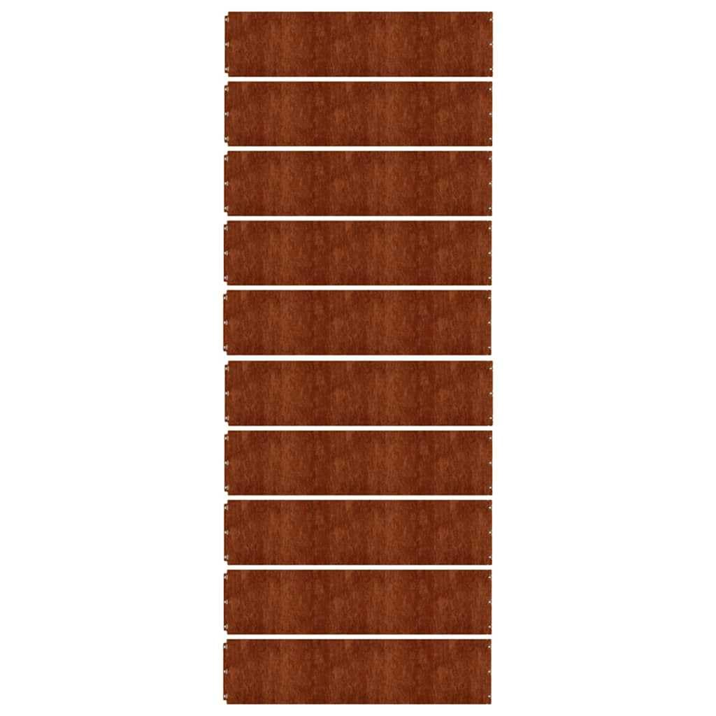 vidaXL Bordes de césped Acero corten Flexible 10 Piezas 25x103 cm, Bordes de jardín, bordura de césped, Bordes de arriate, Bordes de jardín