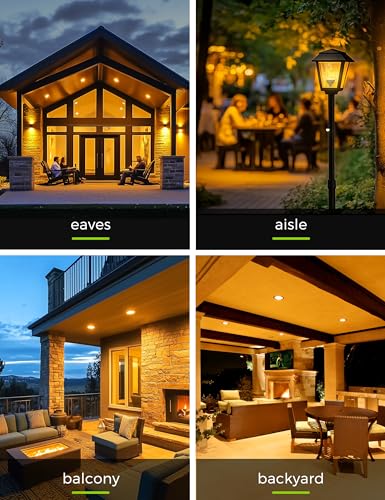 Image of L LOHAS LED Dusk to Dawn Yellow Bug Light Bulbs Outdoor, PAR30 Flood Light | LED Flood Light Outside, 75W Equivalent, Non-Dimmable Porch Lights, 11W E26 Base for Patio, Backyard, Party, 2 Pack