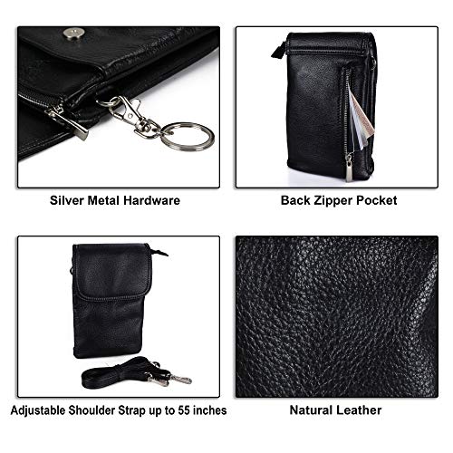 Befen Black Genuine Leather Cell Phone Holder Crossbody Wallet Purse Mini Smartphone Shoulder Pouch Bags For Women thumb #5