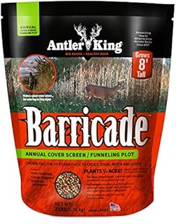 Antler King Barricade Annual Cover Screen/Funneling Food Plot | 3 lb Bag Grows Tall (Up to 8') & Thick to Create Visual Block and Cover | Plants 1/4 Acre