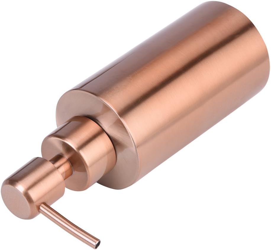 304 Stainless Steel Rose Gold Soap Bottle Soap Dispenser Pump Refillable Liquid Hand Soap Dispenser for Bathroom(250ml)