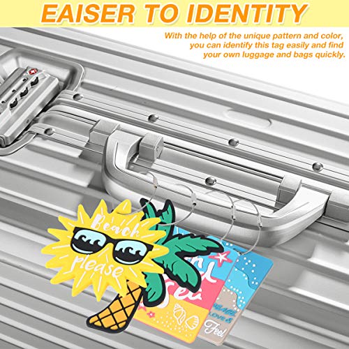 6 Pack Unique Luggage Tag Travel Suitcase Bag Summer Beach Series Identify Label with Loop by OVOV (Beach Series)