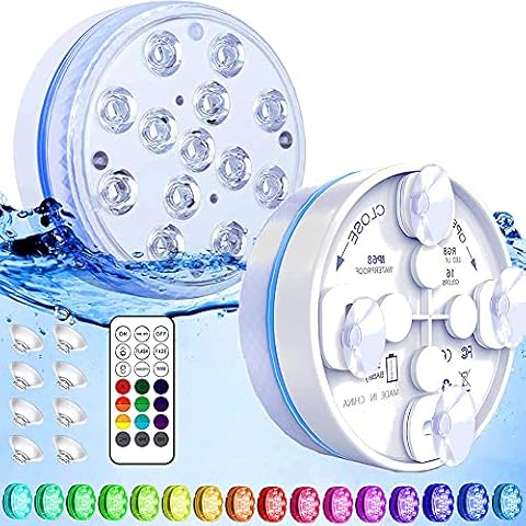 Joycome Unterwasser Licht, Poolbeleuchtung 13 RGB LED Badewanne Licht Cover