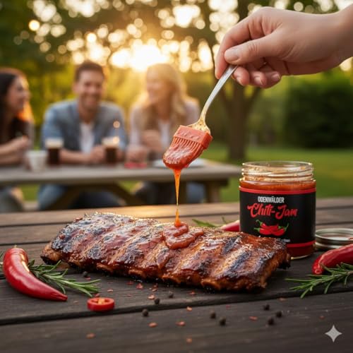 Odenwälder Lebensmittel Bacon Jam, Süß-deftiger Brotaufstrich für Grill-Fans, Ideal für Burger & BBQ – Made in Germany – 200g